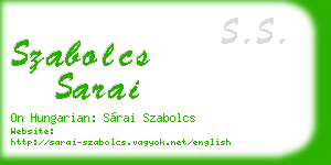 szabolcs sarai business card