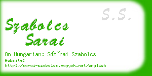 szabolcs sarai business card